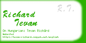 richard tevan business card