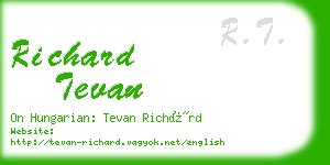 richard tevan business card